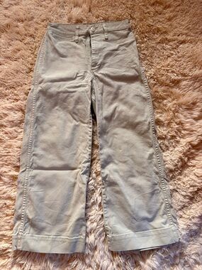 Madewell Emmett Wide Leg Crop Pants Sage / Green Womens 25